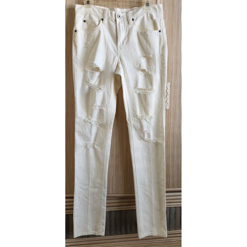Zumiez Men's Jeans 32W Off-White Ninth Hall Rogue Skinny Taper Skater Ripped NWT